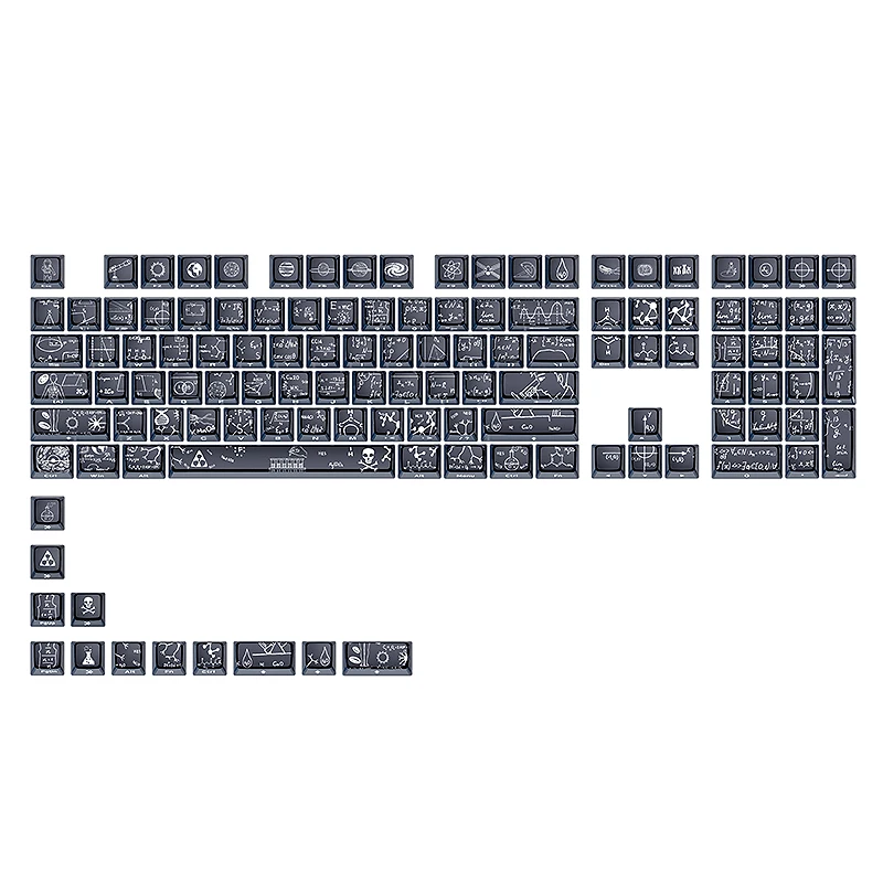 GK7 120 Keys Crazy Scientist Jelly PBT Keycap Set Custom Keycaps for Mechanical Keyboards Computer Keyboards