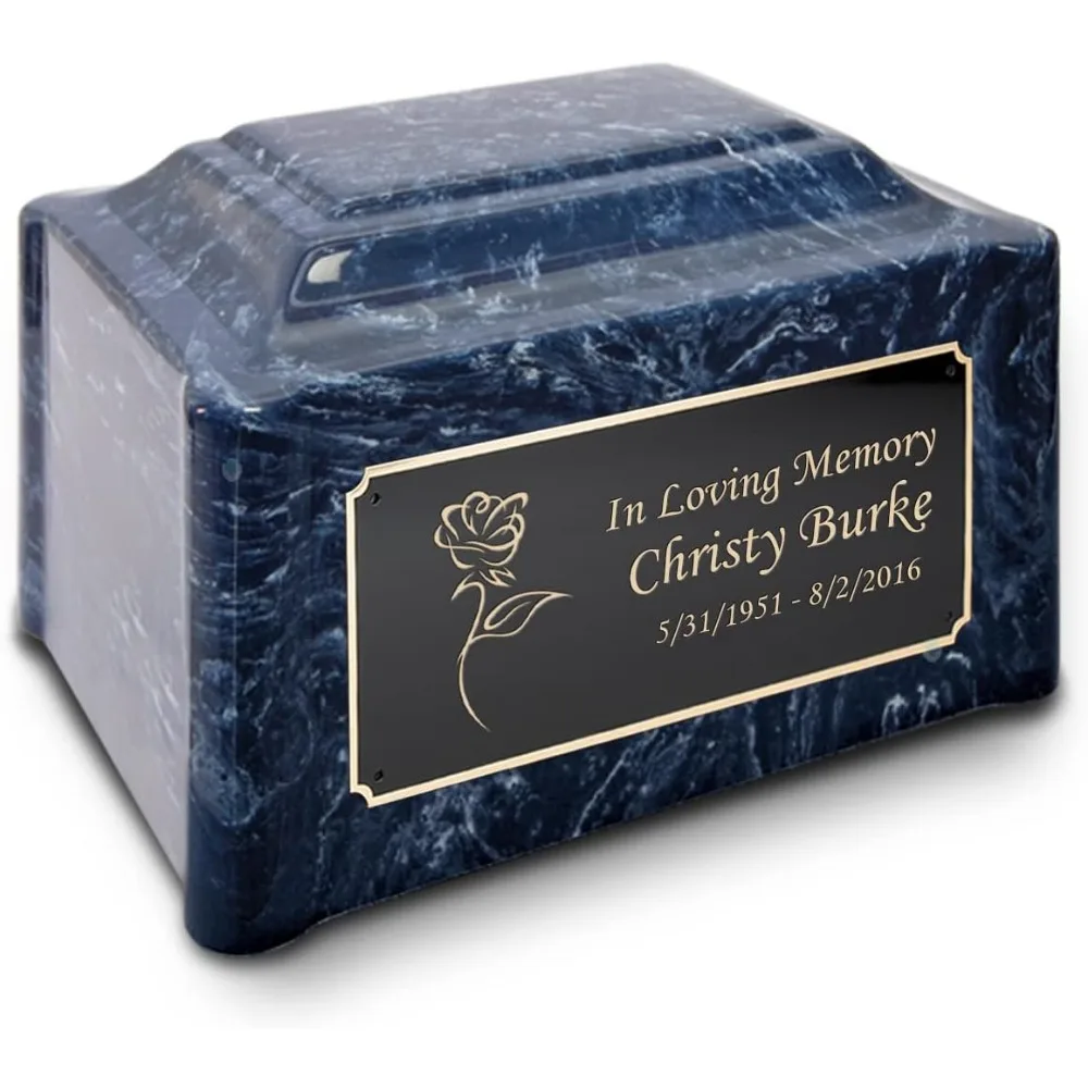 جرة حرق مخصصة للبالغين منقوشة من الرخام المزروع بتصميم الورد - تحية الورد الصيفي