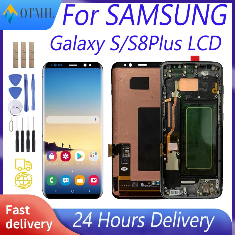 100% OLED For Samsung Galaxy S8 LCD Display  For S8 G950 G950F Touch Screen For Galaxy S8Plus S8+ G955 G955F Display Replacement