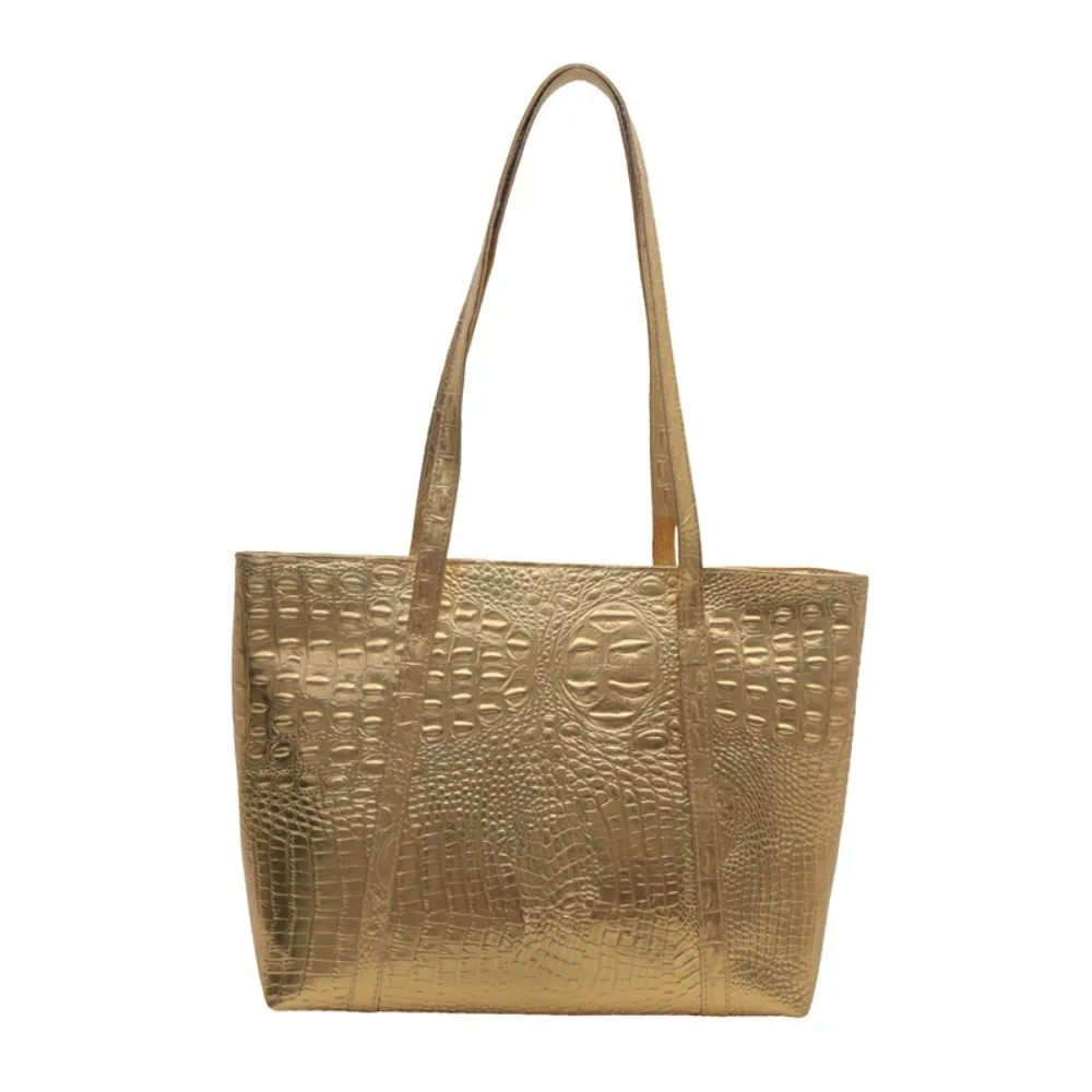 

Exquisite PU Leather Women Handbag Large Capacity Luxury Female Shoulder Bag Crocodile Pattern Commuting Armpit Tote Bag Ladies