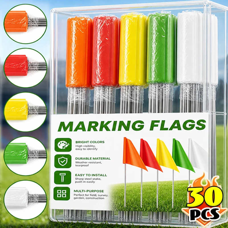 Marking Flags Lawn Landmark Flag Waterproof Flag for Sports Event Construction Site Layout Route Positioning Pet Training Flags