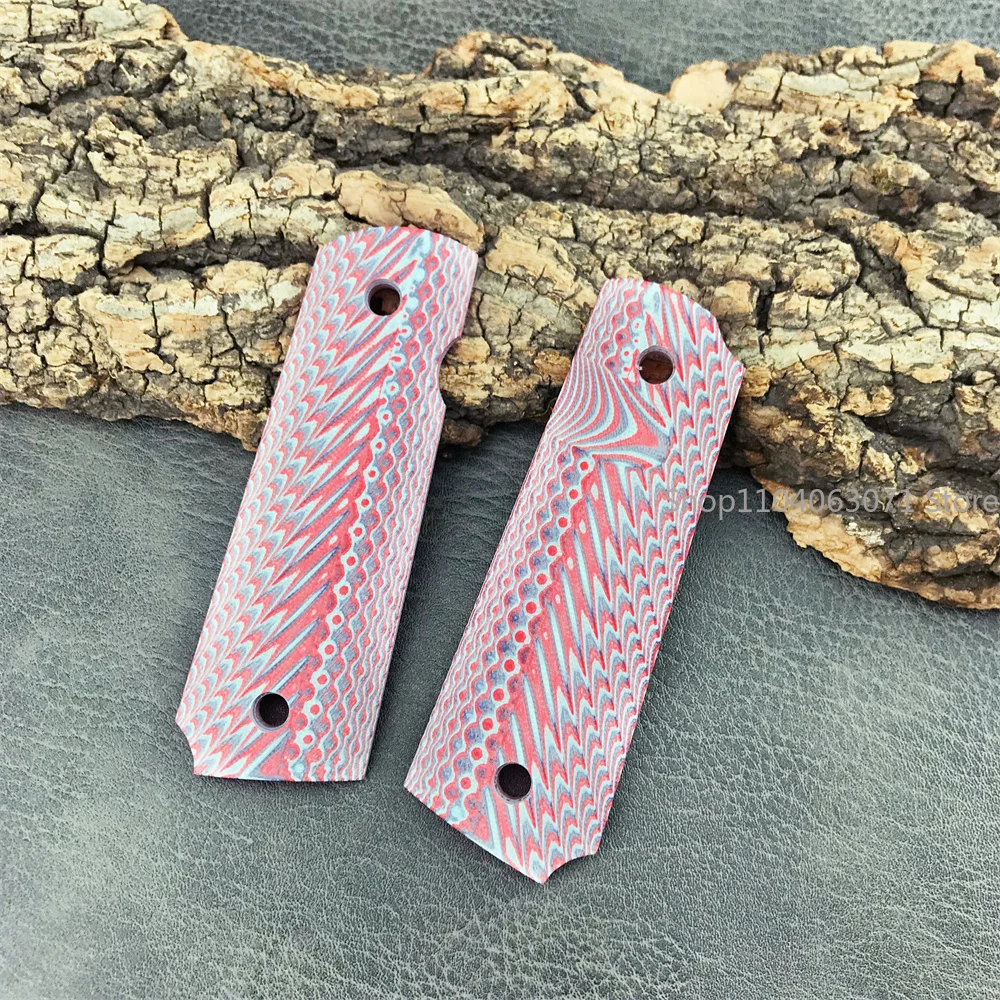 1 par rosa 1911 G10 mango de pistola antideslizante Material de parche de agarre Material de mango de cuchillo CNC parche de agarre DIY