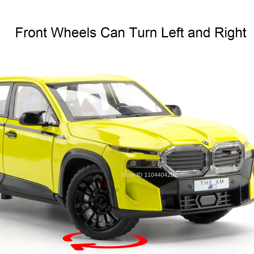 1:24 XM X5 Legering Miniatuur Model Speelgoed Diecast Auto Geluid Licht Trek 6 Deuren Geopend Voorwiel Stuurvoertuig Verjaardagscadeau
