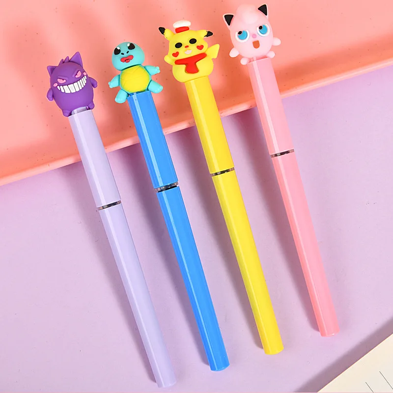 

18/36PCS KAWAII POKEMON прямой жидкий гель ручка мило 0,5 мм черные чернила подписи ручки рекламные школьные принадлежности офиса