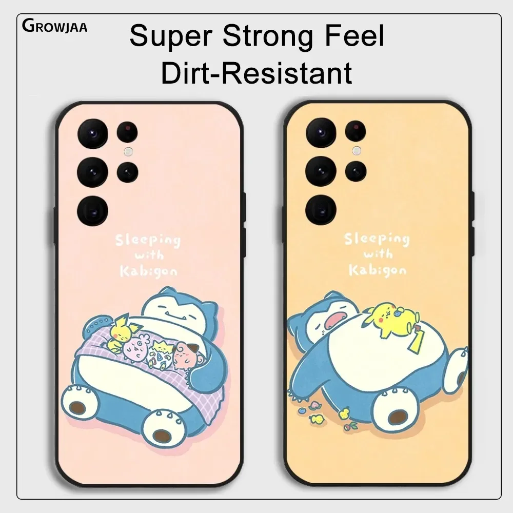 Pokemon Snorlax Phone Case for Samsung Galaxy S24 Ultra S22 S23 Ultra S21 S20 Protective Silicone Funda