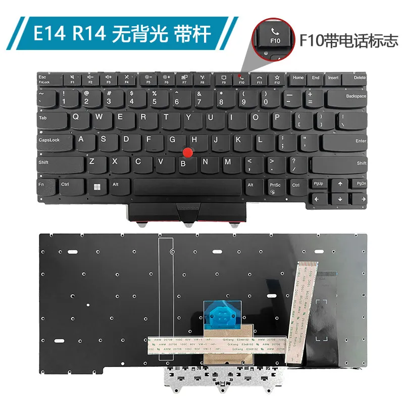 Keyboard for Lenovo ThinkPad E14 R14 2nd E15 R15 Gen2 Gen3 Gen4