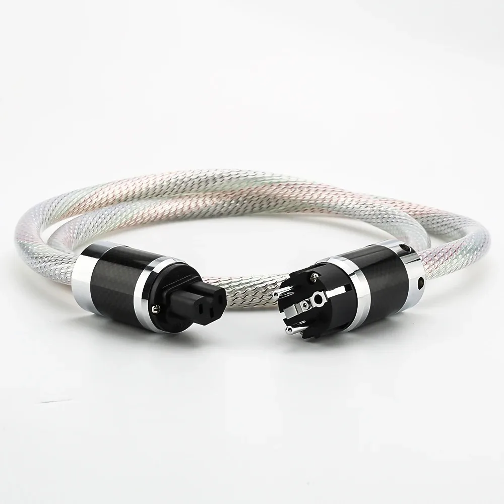 15 núcleos Nordost Valhalla OFC cobre 7N plateado Cable de alimentación de la UE cable de alimentación con enchufe de alimentación de fibra de carbono red de alta fidelidad