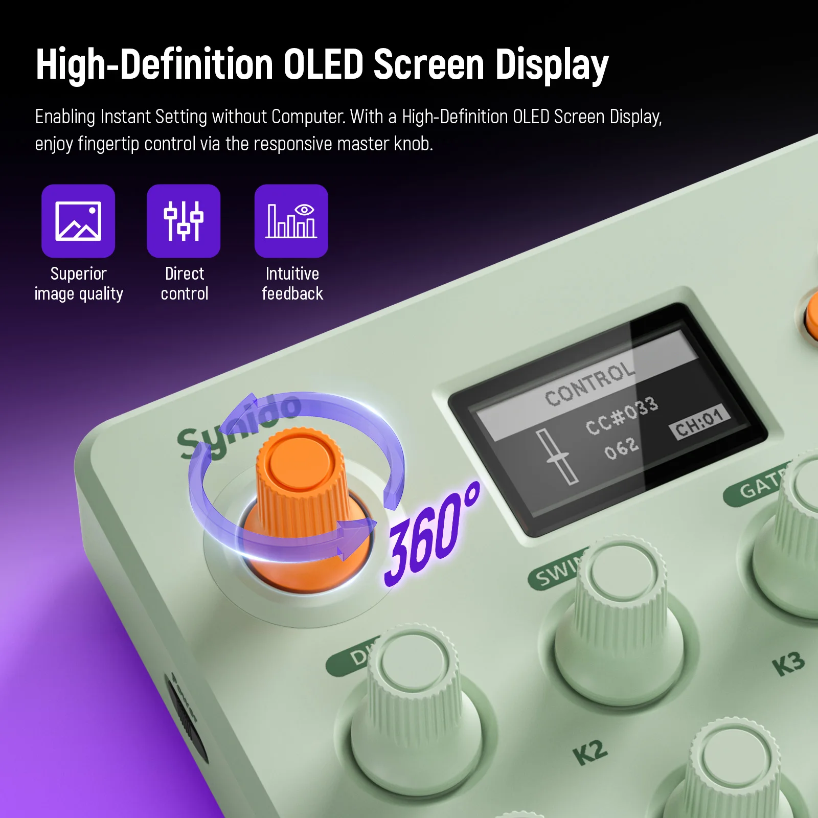 DTM・DAW Synido Tempo Pad C16 Synido TempoPAD C16 Wireless MIDI Pad Controller,16 RGB Beat Pad