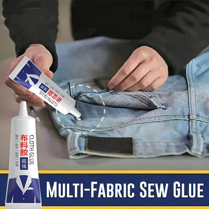 Fabric adhesive, fast drying fabric repair adhesive, transparent DIY fabric fiber adhesive waterproof and strong adhesive
