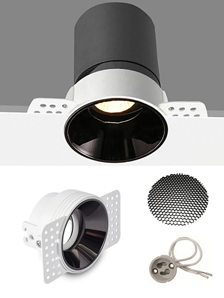 Inbouwdownlight Frame Anti Glare Led Spot Light Socket Verstelbare Gu10/mr16/11 Lamphouder Fitting Plafond Down Light armatuur - afbeelding 2