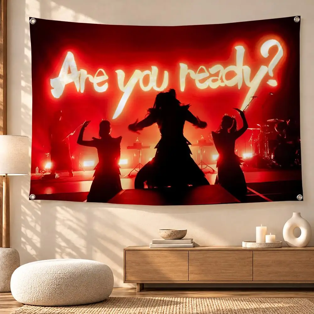 BABYMETAL J-Metal Stage Photo Flags Festive Decorative Banner for Camping, Family Parties & Garden Wall Decor, Great Gift
