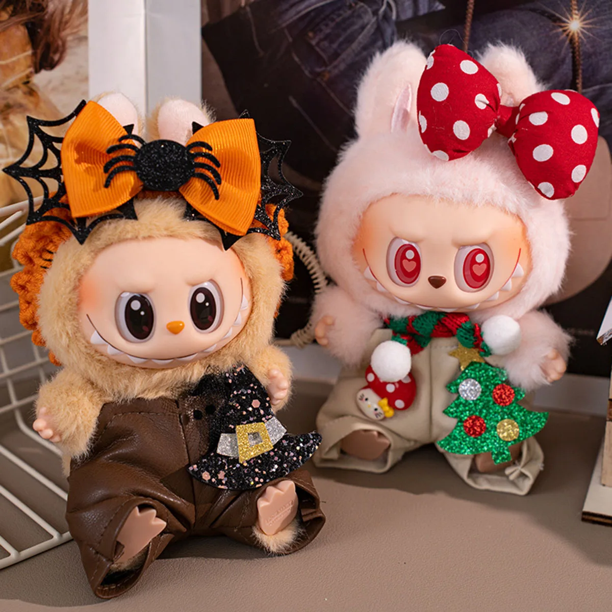 

Cute Plush Doll Elf Overalls Suit Fashion Outfit Clothes for Dolls Halloween Christmas Overalls Gift Adorable Elf Costume