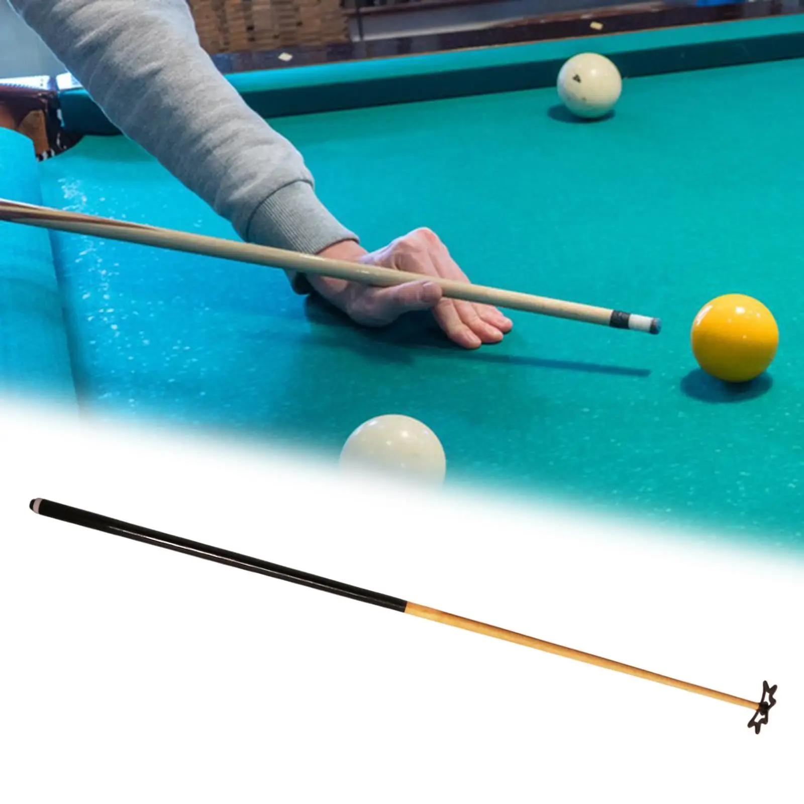 Billiards Cue Bridge Stick Lightweight Wooden Holder Set with Detachable Head Snooker Accessories for Pool Table Clubs