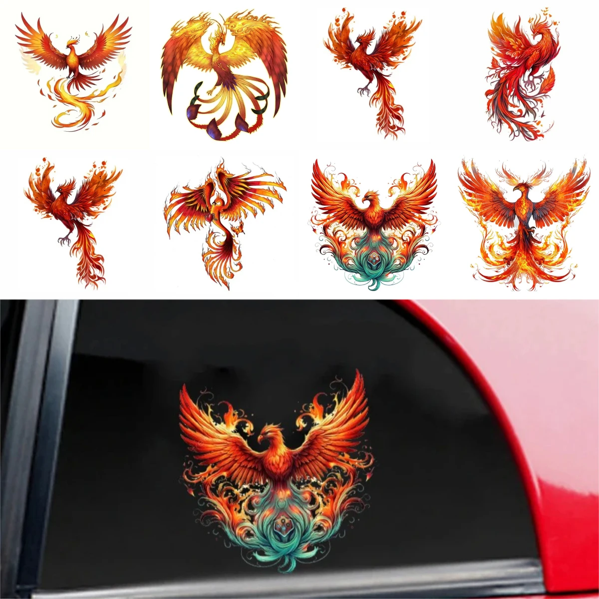 

Phoenix Bird Vinyl Car Stickers Waterproof - Scratch Resistant Decals for Car Bumper Helmet Auto Graphics