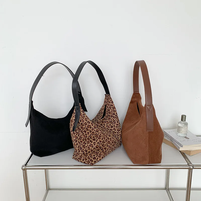 

Women Shoulder Bag Crossbody Fashion Messenger Casual Autumn Korean Leopard Print Canvas Lazy Style Large Capacity Single Tote