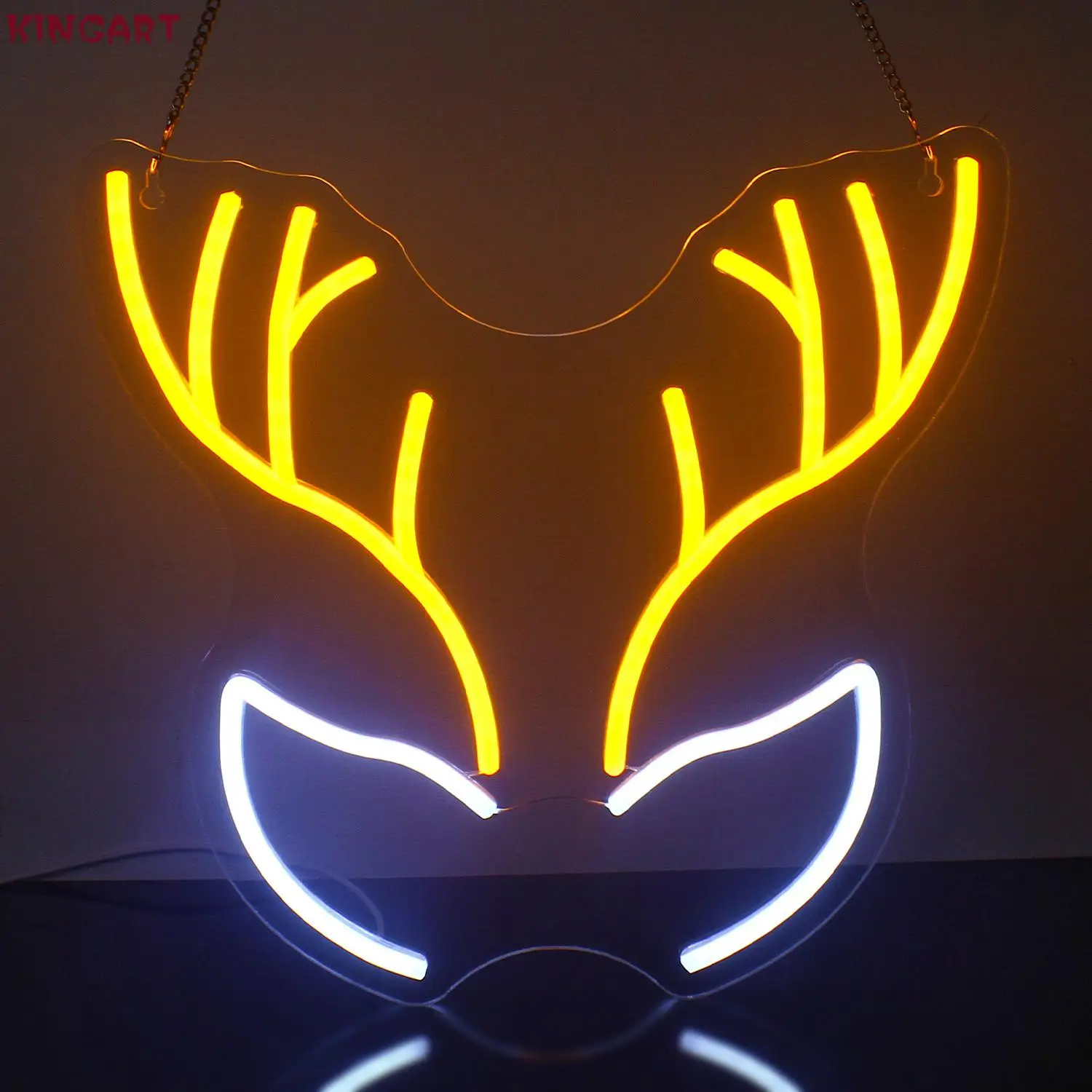 

Cute Deer Horn Neon Signs For Wall Decor Dimmable Christmas Room Decoration Home Party Bedroom Bar Club USB Powered Wall Lamp