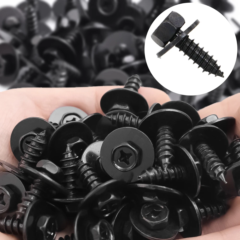 10-30pcs Self-tapping Screws Fasteners Car Bumper Cover Engine Shields Splash Guard Bolt Retainer Car Fender Liner Cover Screw