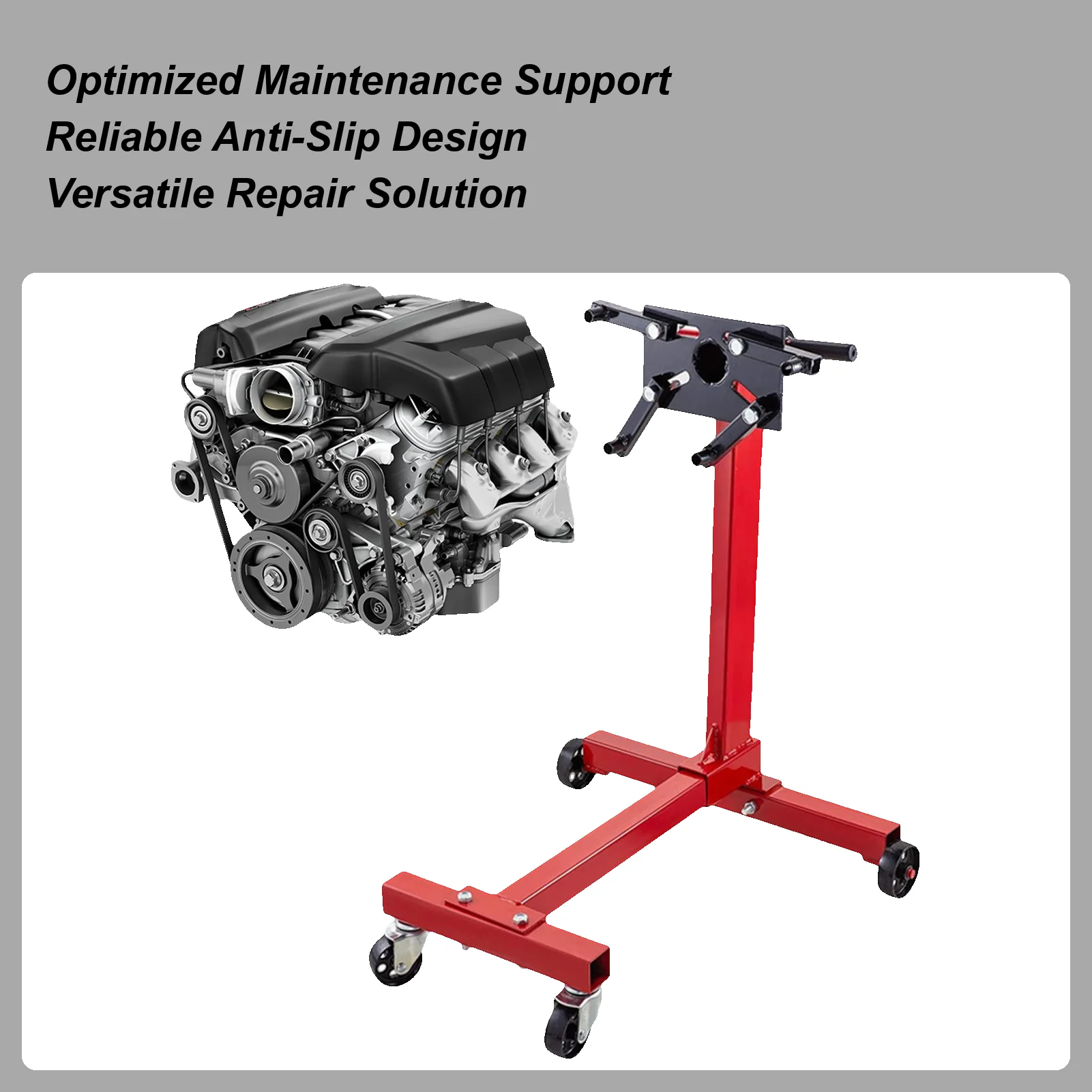 

Engine Stand 1000LBS Capacity Steel Bracket Holder Engine Lift Stand For Automotive SUV Truck Repair Shop Garage Maintenance