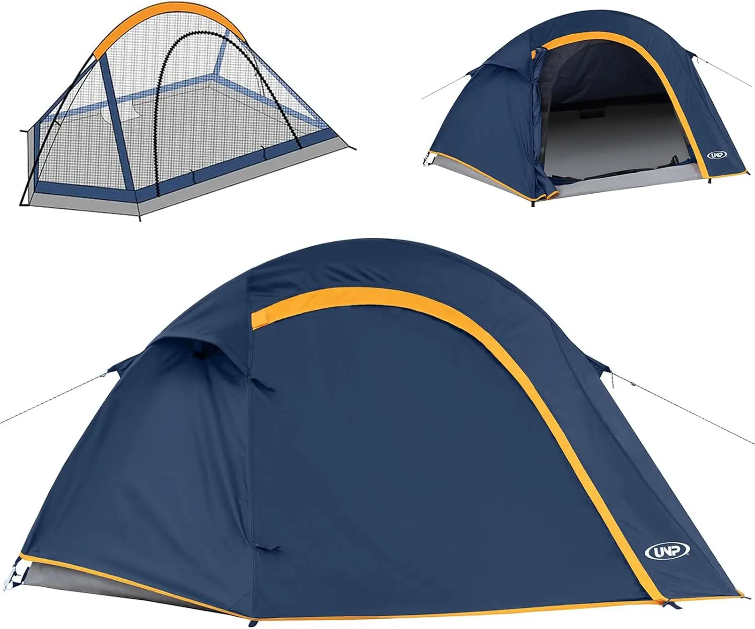 Tenda da campeggio per 4 persone, tenda antivento impermeabile con tende a cupola portatili Rainfly Easy Set up per il campeggio