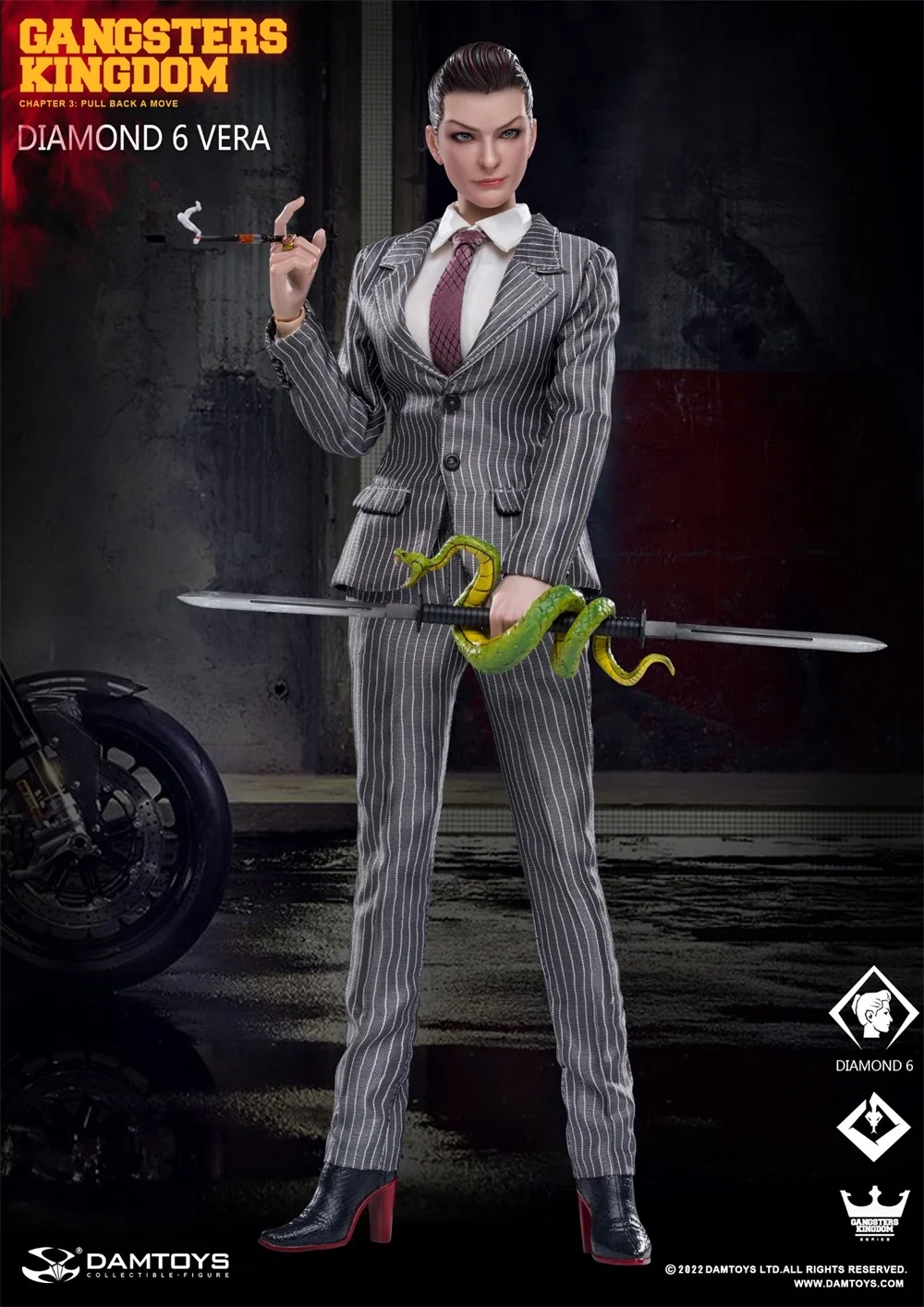 1/6 DAMTOYS DAM GK025 Gangsters Kingdom Diamonds 6 Girl VERA War Battle Sword Weapon Can be Combined For 12