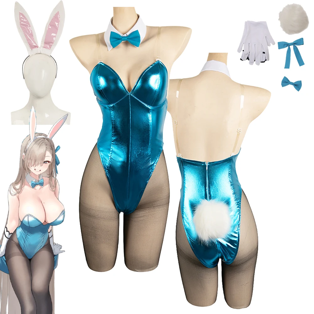 ICHINOSE ASUNA Cosplay Game Blue Cosplay Archive Fantasia Costume Rabbit Girl Disguise For Women Adult Halloween Carnival Suit