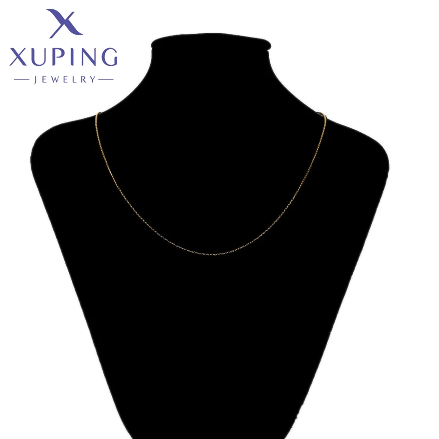 Xuping Jewelry New Arrival Promotion 44cm Trendy Simple Light Gold Color Chain for Pendant Necklace for Women Gift X000716213