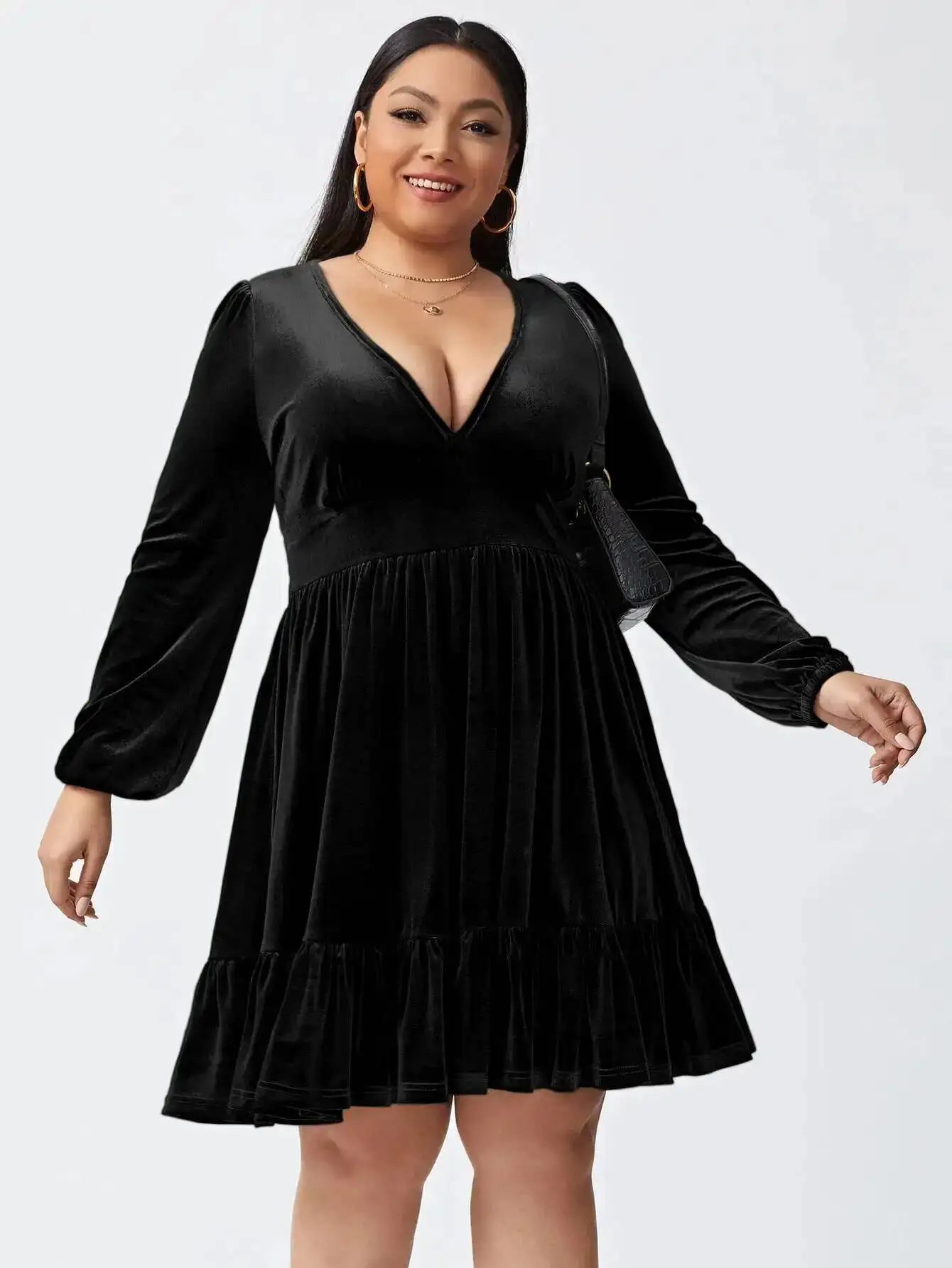 

Size 2025 Women's Large New Sexy Waist Cinching Velvet Dress Party Dress 2025 Party Summer Elegantes Casual Y2k