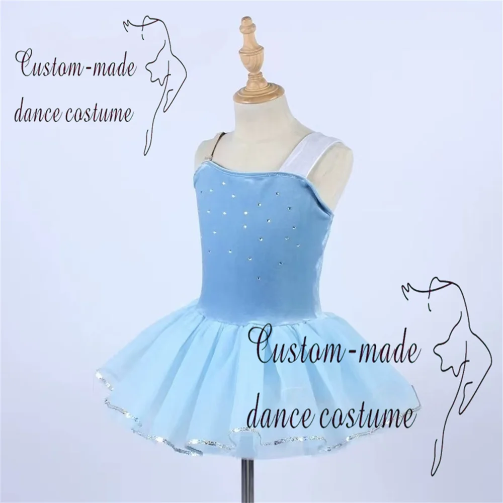 ชุดบัลเล่ต์เด็กผู้หญิงสำหรับฤดูใบไม้ผลิและฤดูใบไม้ร่วง ชุดซ้อมเต้น ชุดแสดงบนเวที กระโปรงผ้าทูลล์ กระโปรงผ้าทูลล์ประดับเลื่อม