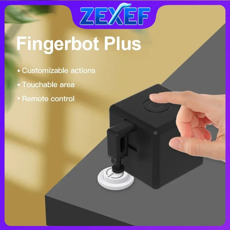 

ZEXEF Tuya Smart Fingerbot Switch Кнопка машины Дистанционное управление гаражными шторами Робот-толкатель работает с Alexa Google Home