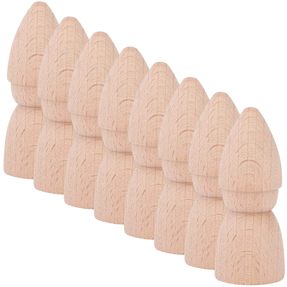 8Pcs Wooden Peg People Unfinished DIY Craft Set for Kids Blank Surface Hand Painted Decorative Art Activity Supplies