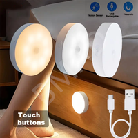 USB Motion Sensor LED Night Light Rechargeable Magnetic Wireless Lamp LED Closet Light For Kitchen Cabinet Wardrobe Lamp