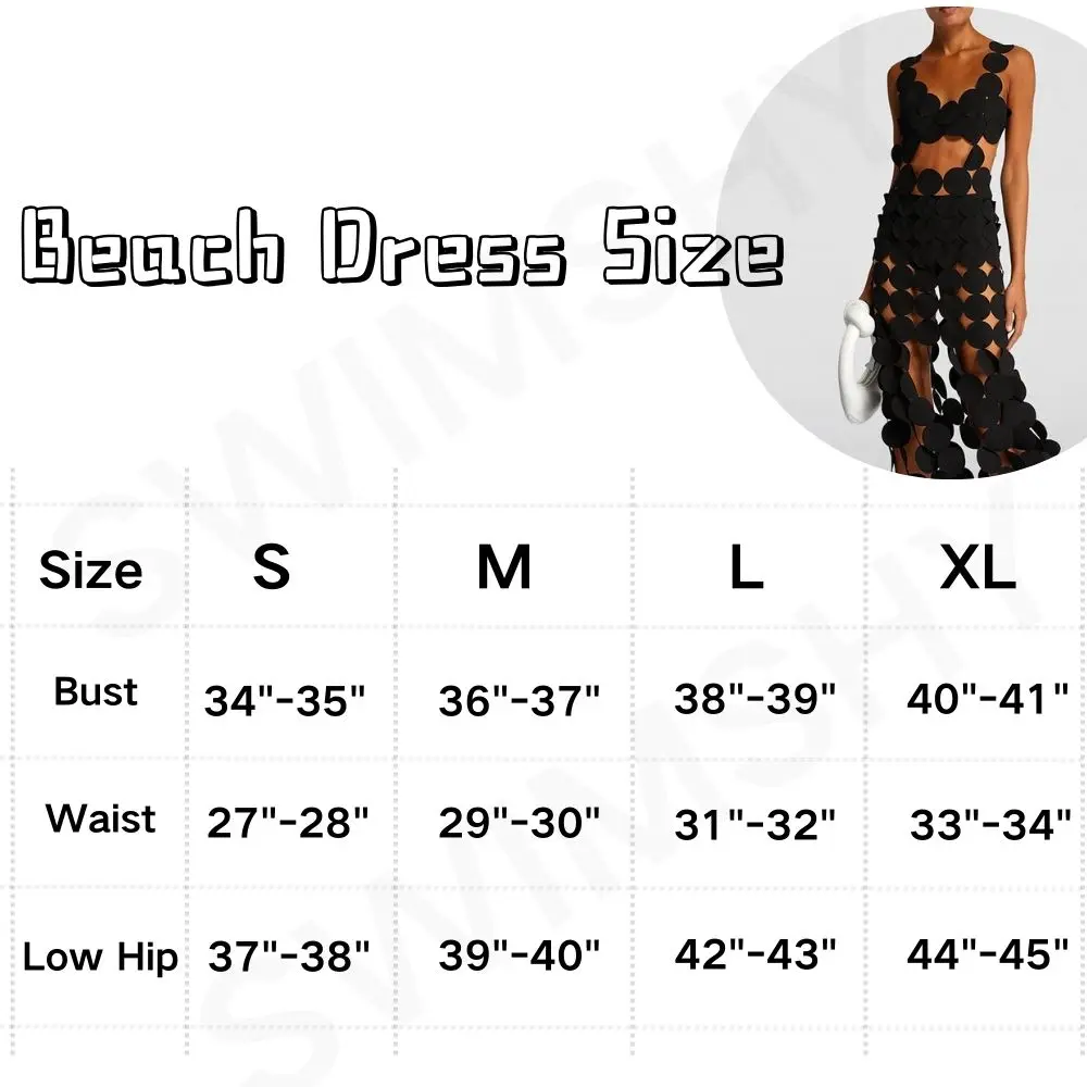 Maxi Dress 2024 Black Sexy Bikini Beach Dress Circle Fashion New Party Bikini Long Dress Summer Swimsuit Chic Beach Swimwear