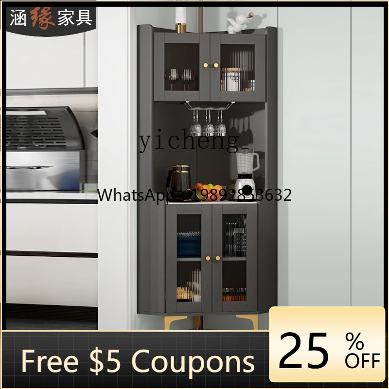 R1  triangular corner corner cabinet modern simple living room rock slab dining side cabinet multi-functional wine cabinet