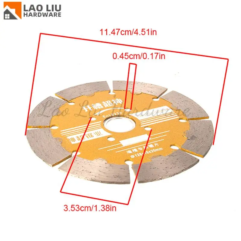 プレミアムゴールドダイヤモンド切断研削ディスク鋸刃ホイール (125x15x20mm) – ガラスに適しています