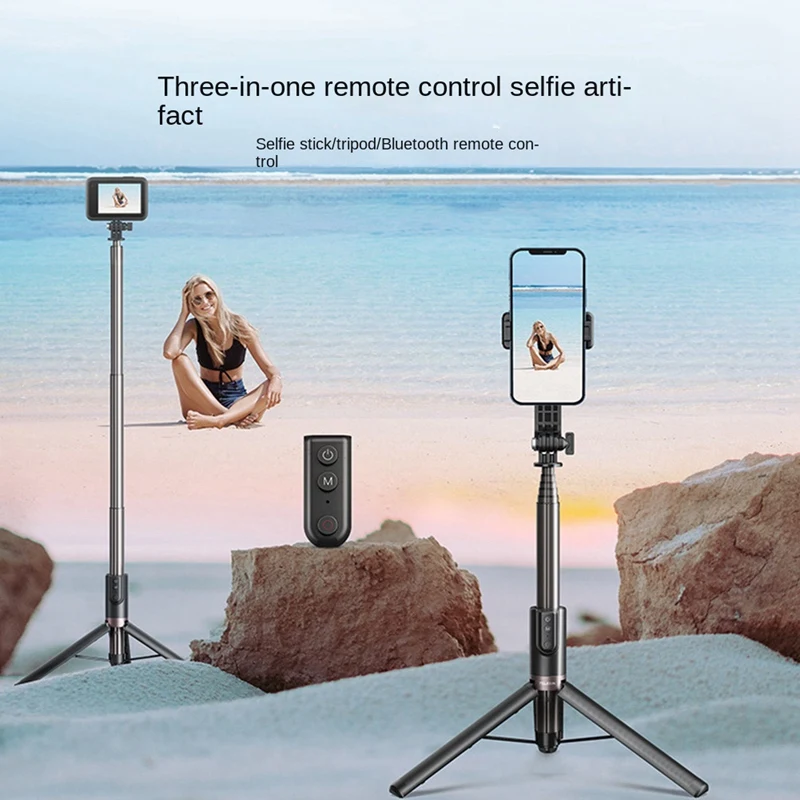 TELESIN Selfie Stick Tripod With Wireless Bluetooth Remote Control 1.3M For Insta 360 Gopro11/10/9 Action Camera