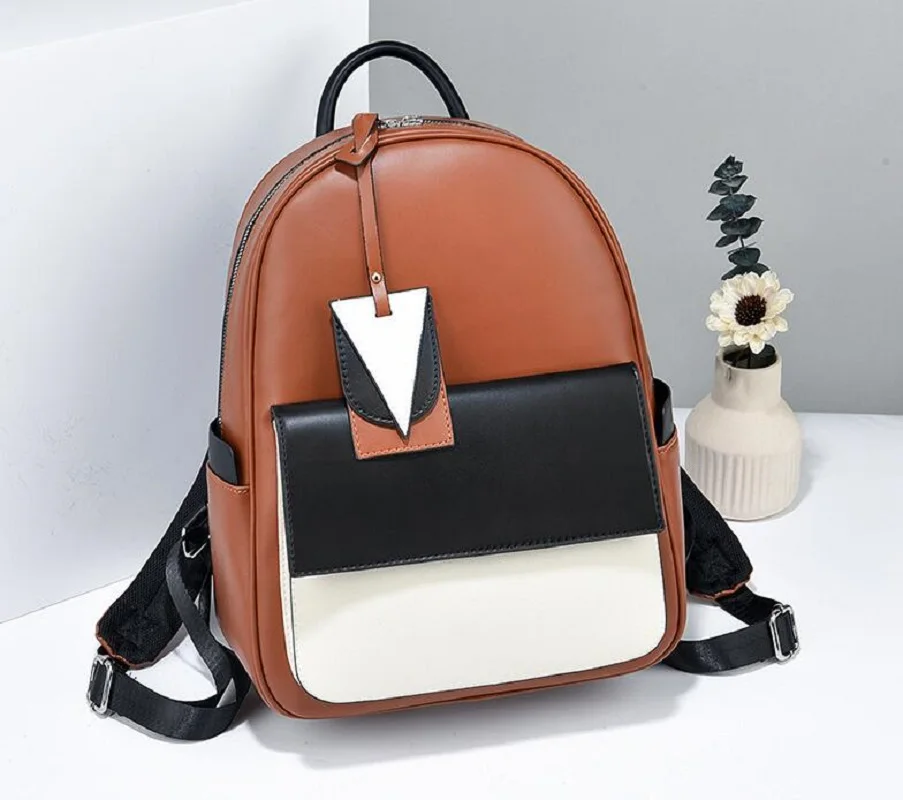 Women Korean Fashion Academic Style High Quality Leather Backpack Large Capacity Travel Shoulder Bags School Bag Backpacks