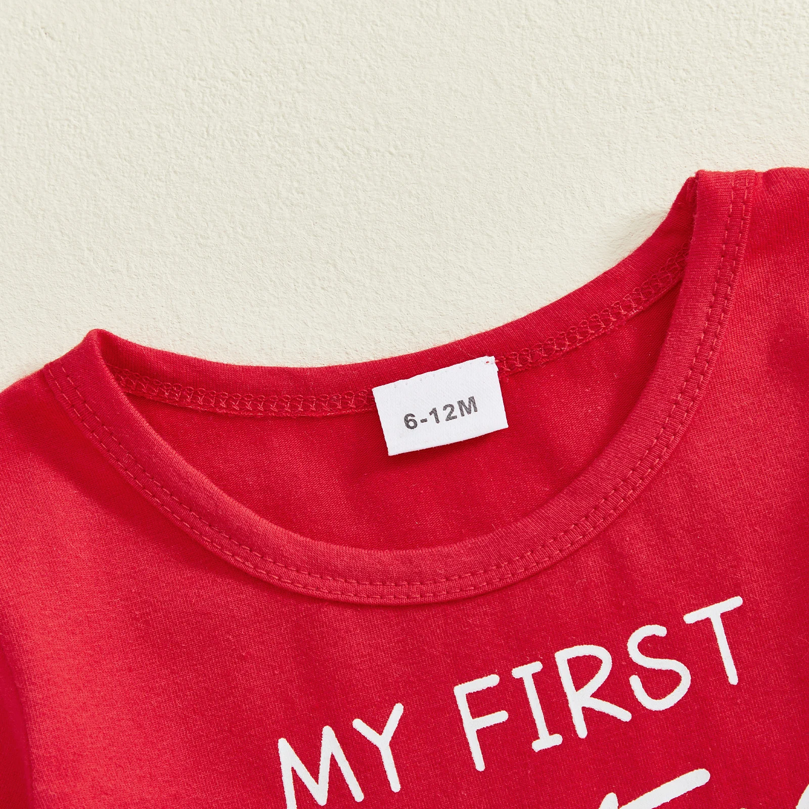 VISgogo فستان عيد الميلاد للفتيات الصغيرات من عمر 0 إلى 18 شهرًا بأكمام طويلة ورقبة دائرية وفيونكة أمامية فستان فضفاض للعطلات