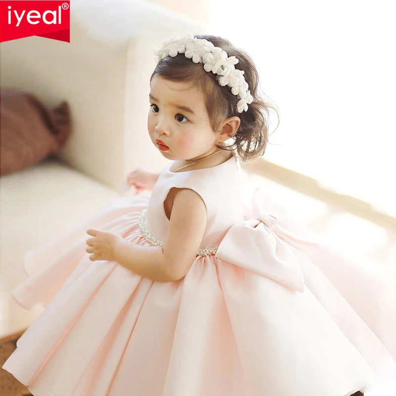 

IYEAL Spring Flower Girls Dress Children's Princess Pink Dress Girl's First Year Birthday Dress Piano Performance Evening Dress