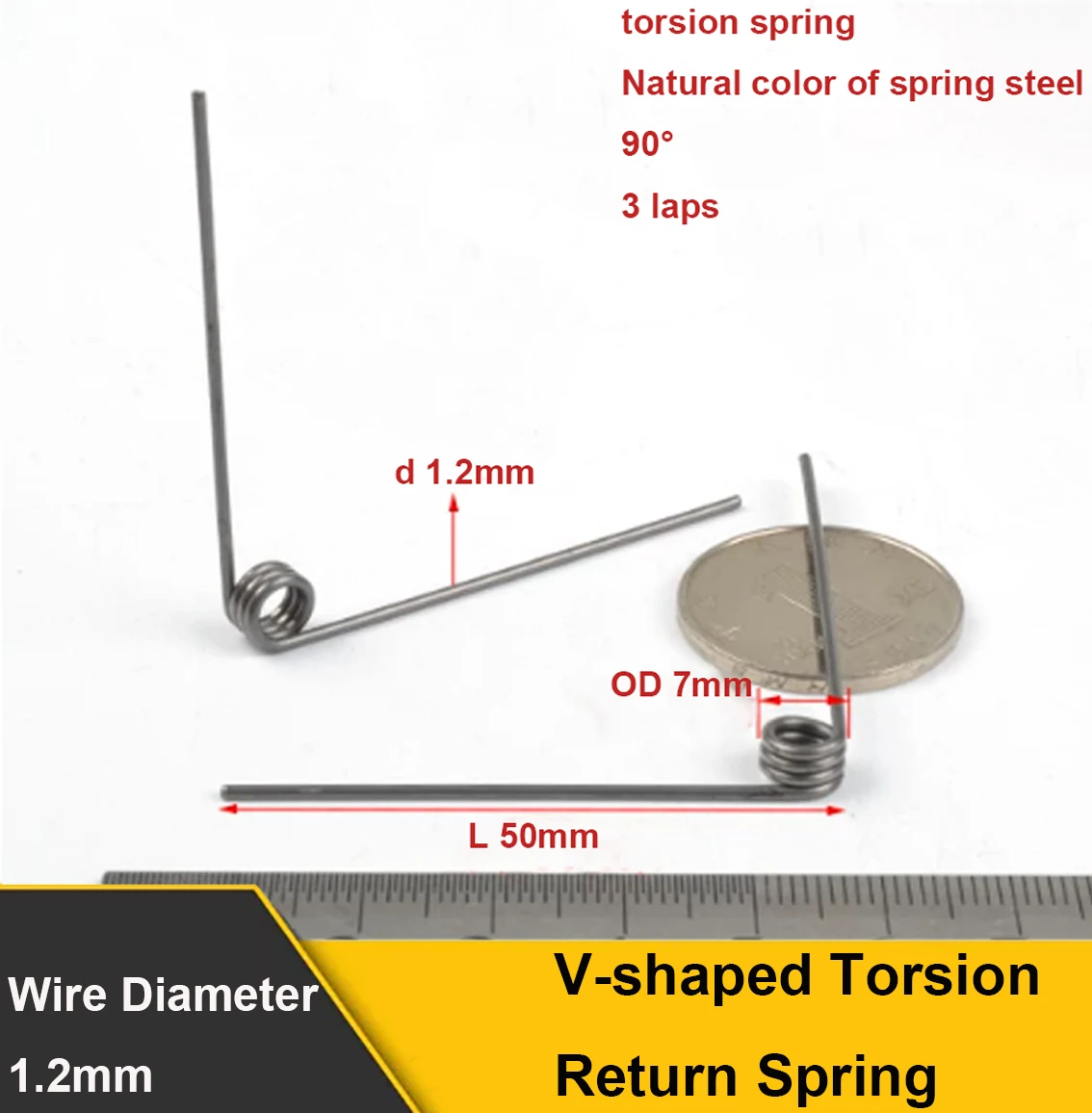 2-6Pcs Wire Diameter 1.2mm V-shaped Torsion Return Spring High Strength Stainless Steel Torsion Spring Pull Back Torsion Clips