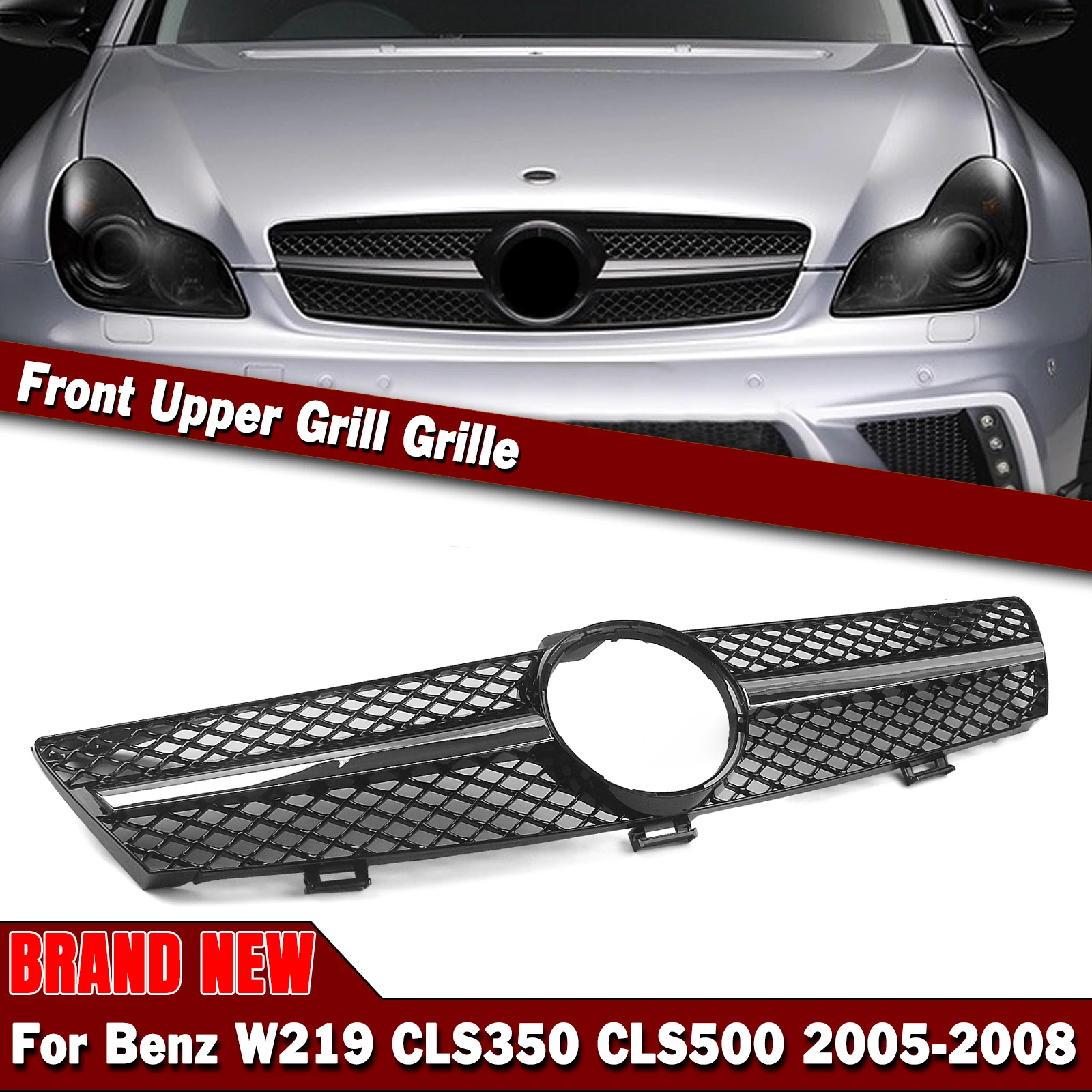 

Front Grille Racing Grill For Mercedes Benz W219 CLS Class 2005-2008 AMG CLS350 CLS500 CLS550 Upper Bumper Radiator Hood Mesh