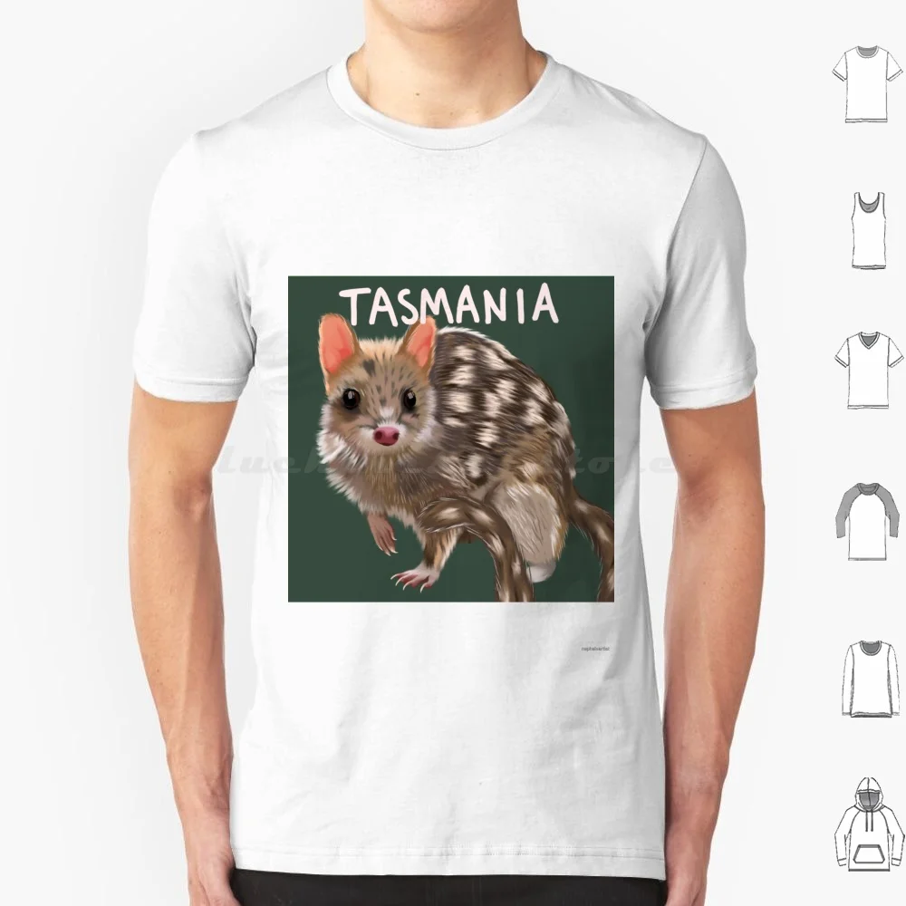 Quoll Tasmania تي شيرت 6xl القطن كول تي شيرت الشرقية Quoll رصدت الذيل Quoll تسمانيا الحيوان الجرابي الأصلي الحيوان الحياة البرية