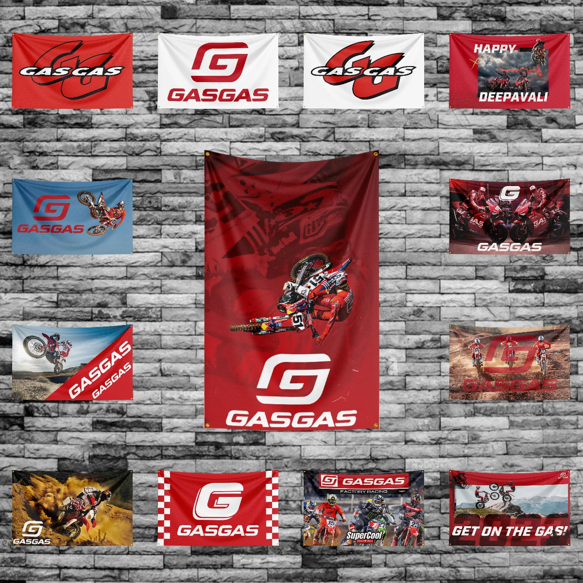 3x5 Ft G-GasGas Racing Flag Polyester Printed Motorcycle Flags Banner Tapestry for Decor