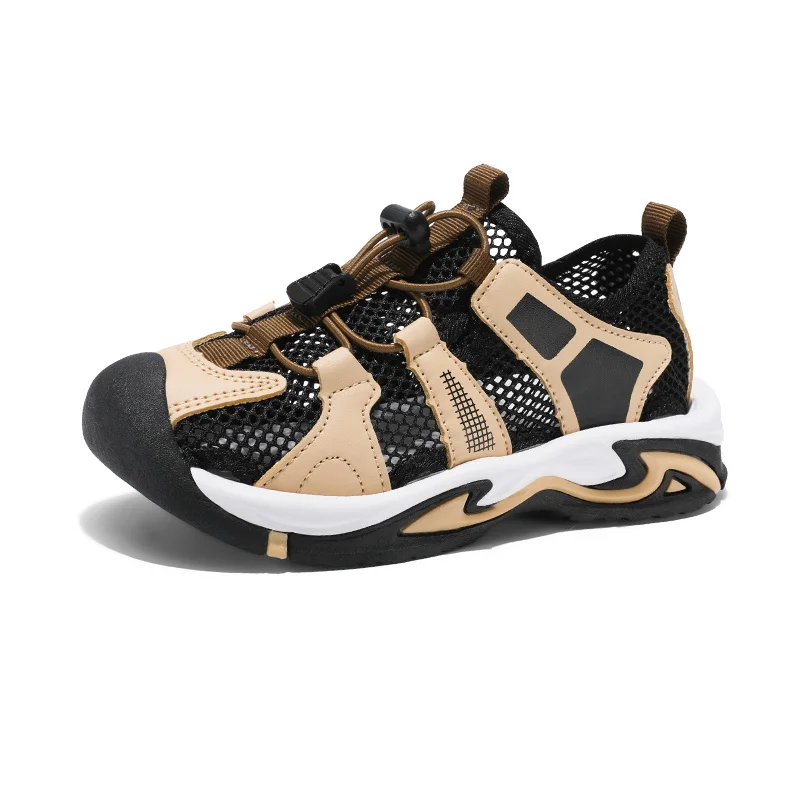 

Новые летние детские сандалии 2026 года: дышащие спортивные сандалии с сетчатым верхом, мягкой резиновой подошвой и закрытым носком для мальчиков, пляжная обувь