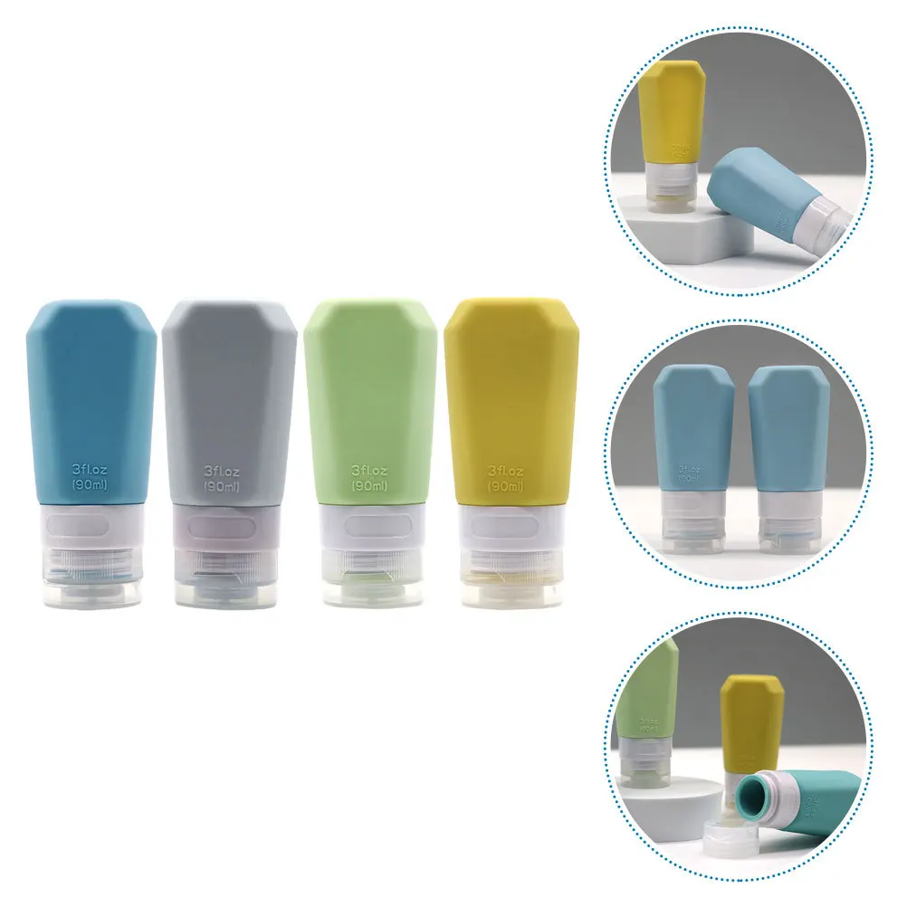 

1Set Portable Squeeze Bottles Silicone Travel Lotion Sub Bottles Compact Lightweight Multiuse Containers