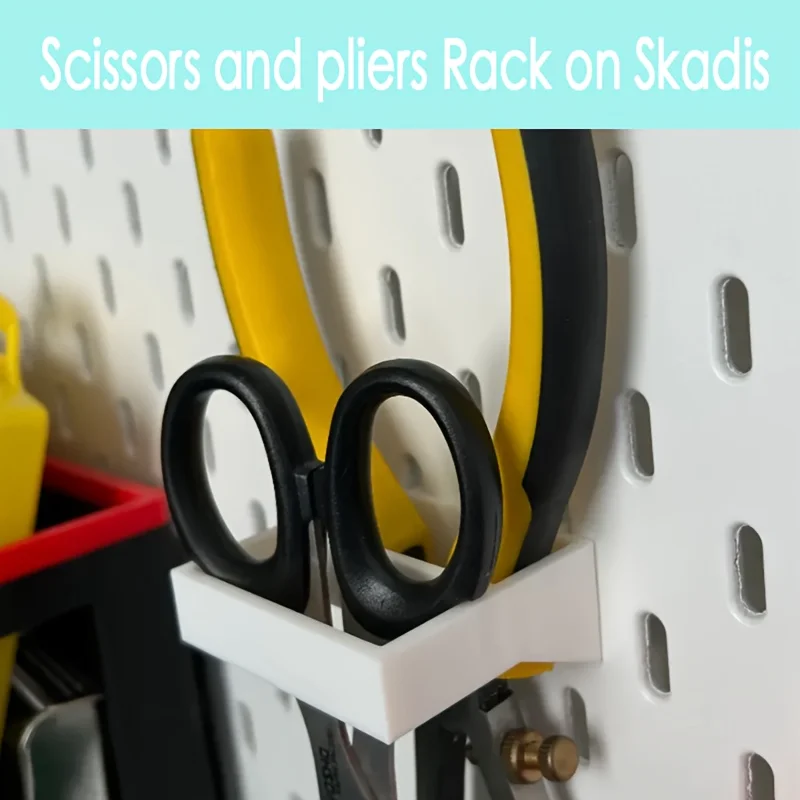 ل ايكيا سكاديس كماشة ومقص تخزين الرف الأبيض البلاستيك أداة تخزين حامل الرف ورشة عمل المنزل مكتب التخزين
