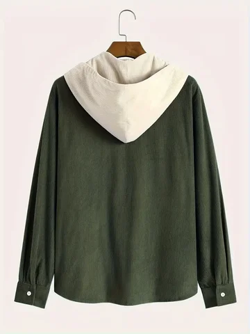 The 2025 New Fashion Trend Spring and Autumn Corduroy Hooded Jacket Is Comfortable and Casual for Daily Commuting for Men