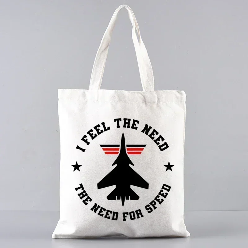 Top Gun Maverick Goose Design bolsos de lona de gran capacidad bolso de mano universitario Harajuku, bolso de compras para mujer