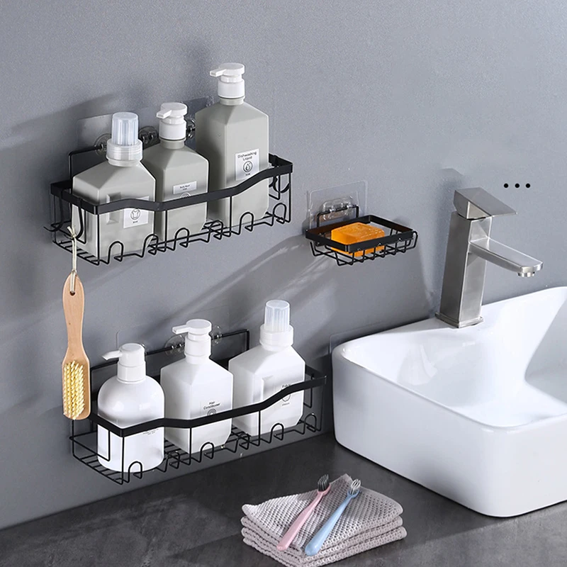 Wall Shelves Bathroom Shelf Wall Mounted Toiletries And Soap Storage Rack In The Bathroom Bath Shelves Bathroom Accessories