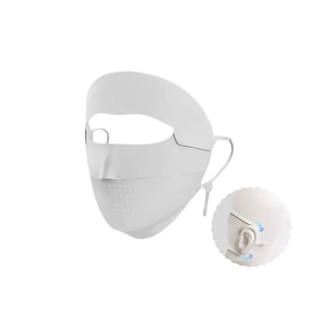 

Elastic Summer Ice Silk Mask Solid Color UV Protection Sun Protection Face Cover Breathable Sunscreen Veil Face Gini Mask