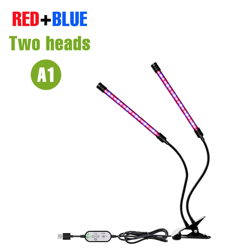 USB 5V LED-groeilicht Volledig spectrum Plant Hydrocultuur Teeltlamp 1/2/3/4 koppen Waterdicht Dimbaar met timing Auto aan/uit
